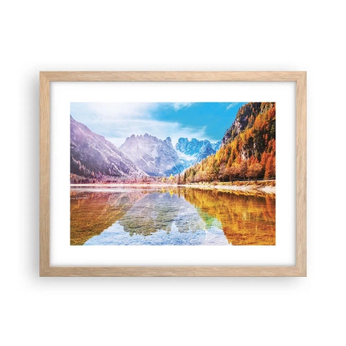 Plakát v rámu světlý dub - A v horách už je podzim - 40x30 cm