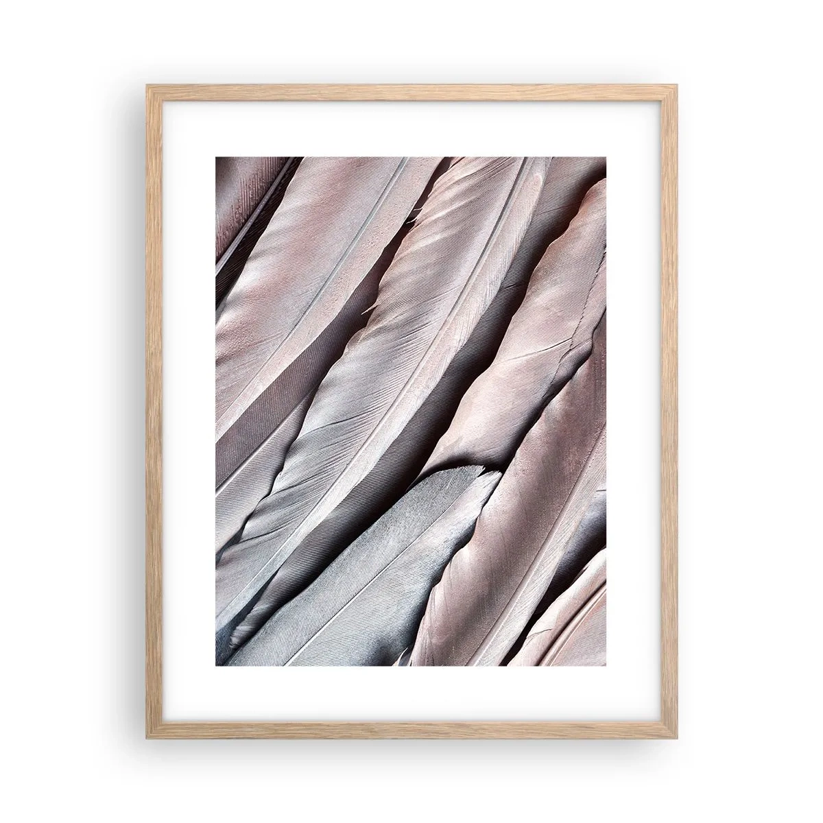 Plakát v rámu světlý dub - V růžové a stříbrné - 40x50 cm