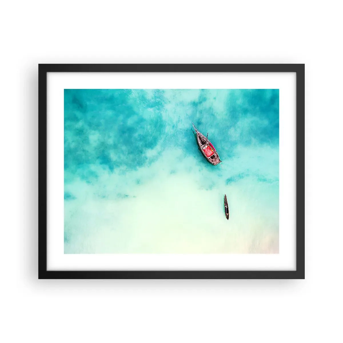 Plakát v černém rámu - Protože na plážích Zanzibaru, když je přebytek vody… - 50x40 cm