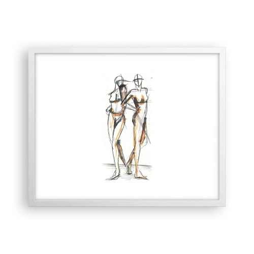 Plakát v bílém rámu - Studie šarmu - 50x40 cm