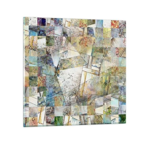 Obraz na skle - Geometrické přeskupení - 50x50 cm
