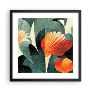Plakát v černém rámu - Tropické horko a chlad zeleně - 40x40 cm