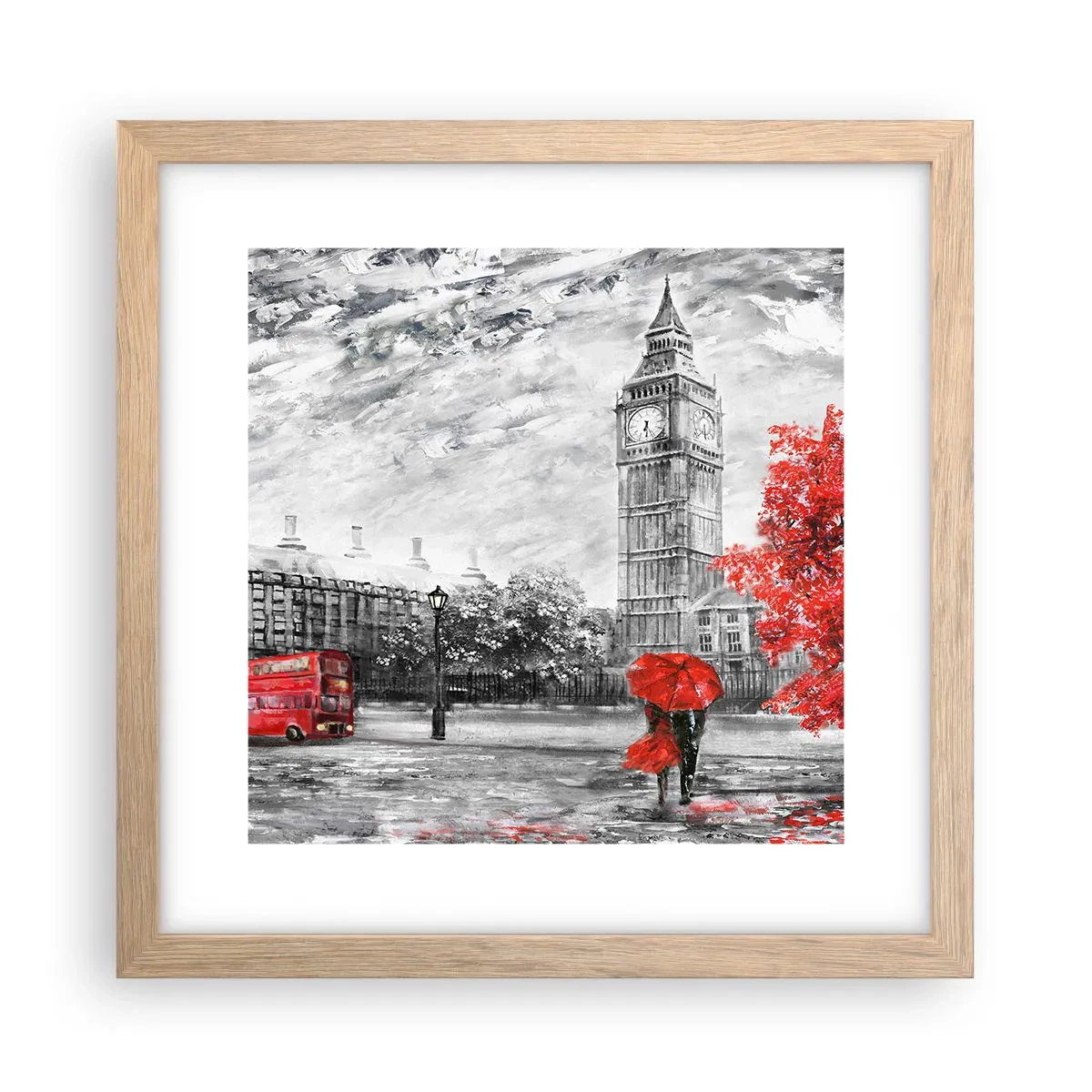 Plakát v rámu světlý dub - Vzrušující den - 30x30 cm