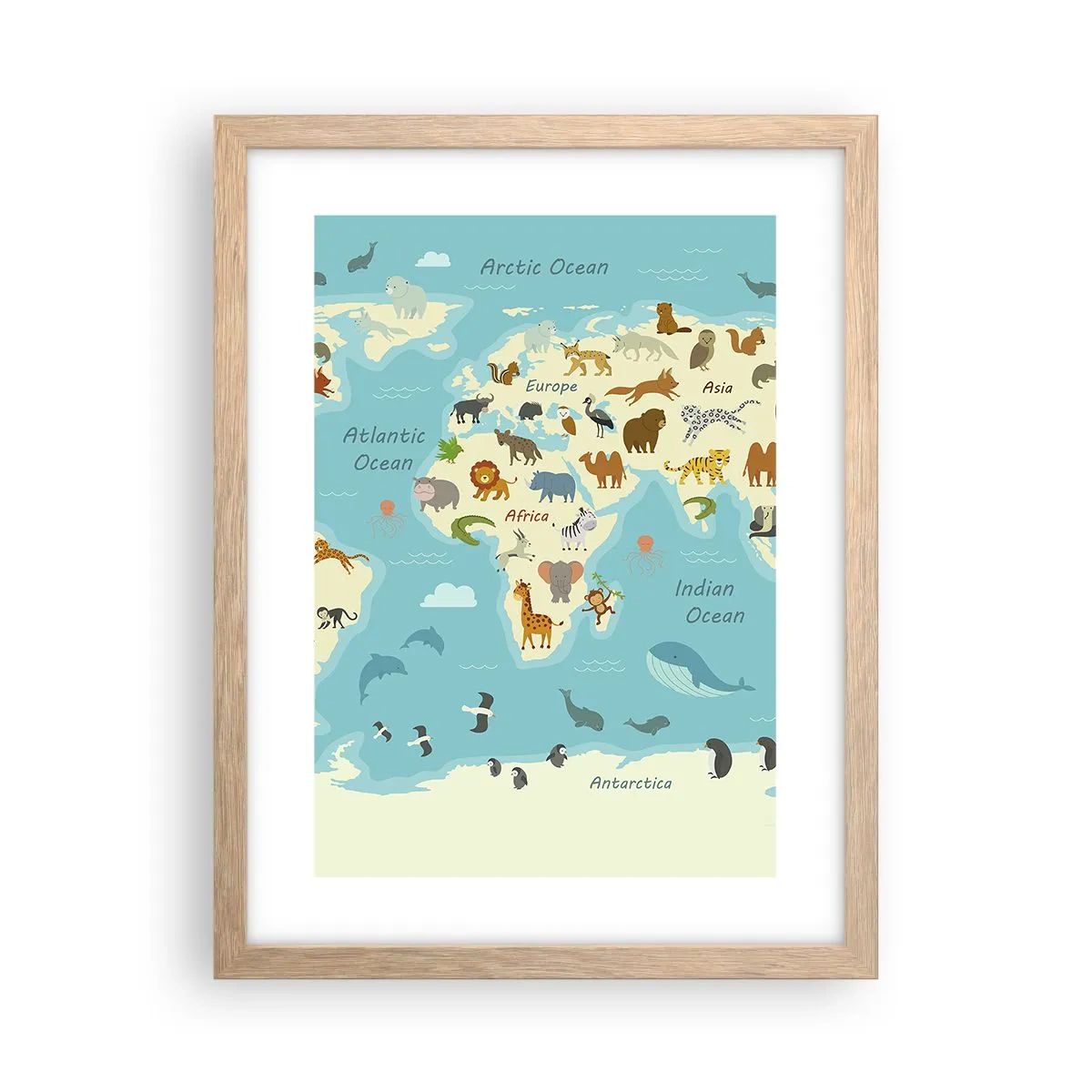 Plakát v rámu světlý dub - Dobří sousedé - 30x40 cm