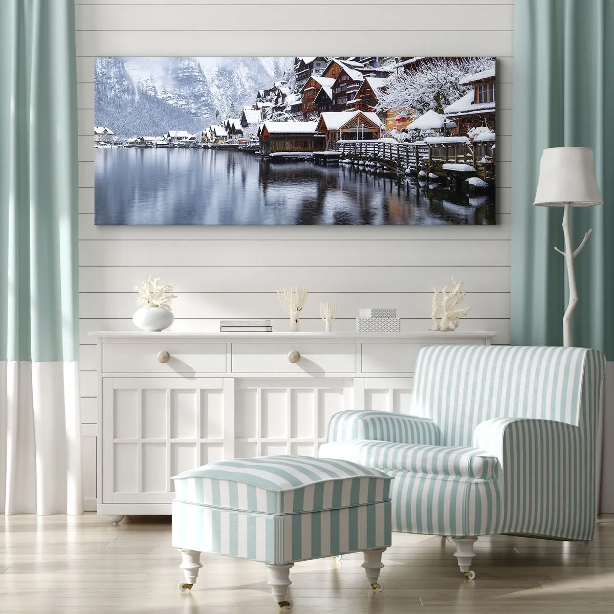 Obraz na plátně - V zimní dekoraci - 100x40 cm