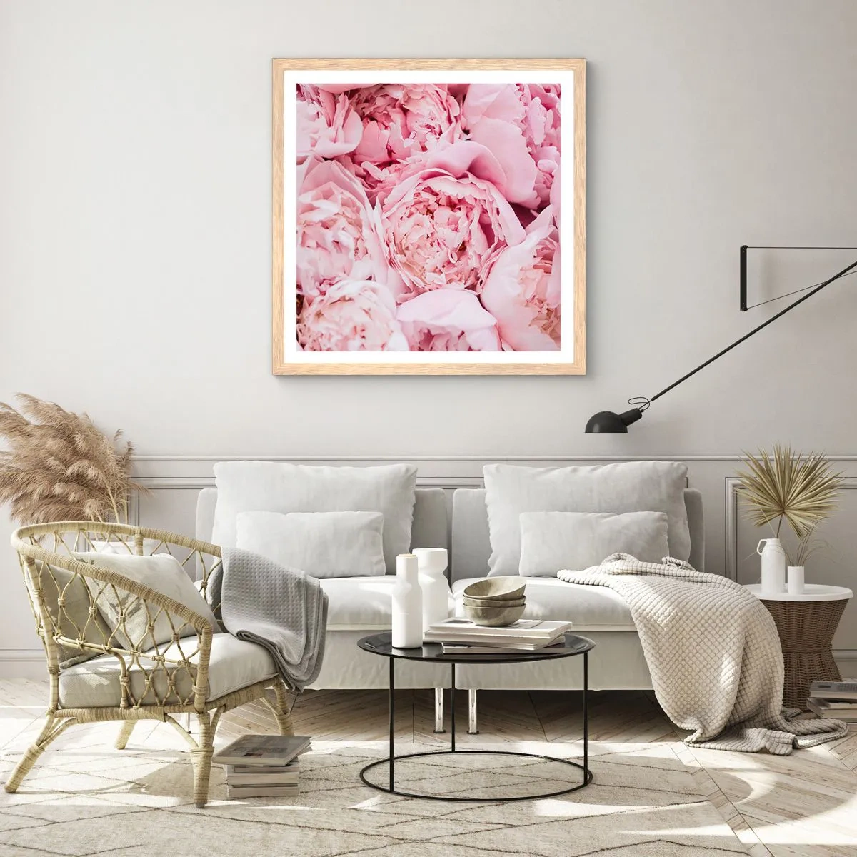 Plakát v rámu světlý dub - Přitulené a voňavé - 60x60 cm