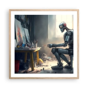 Plakát v rámu světlý dub - Akt stvoření - 60x60 cm