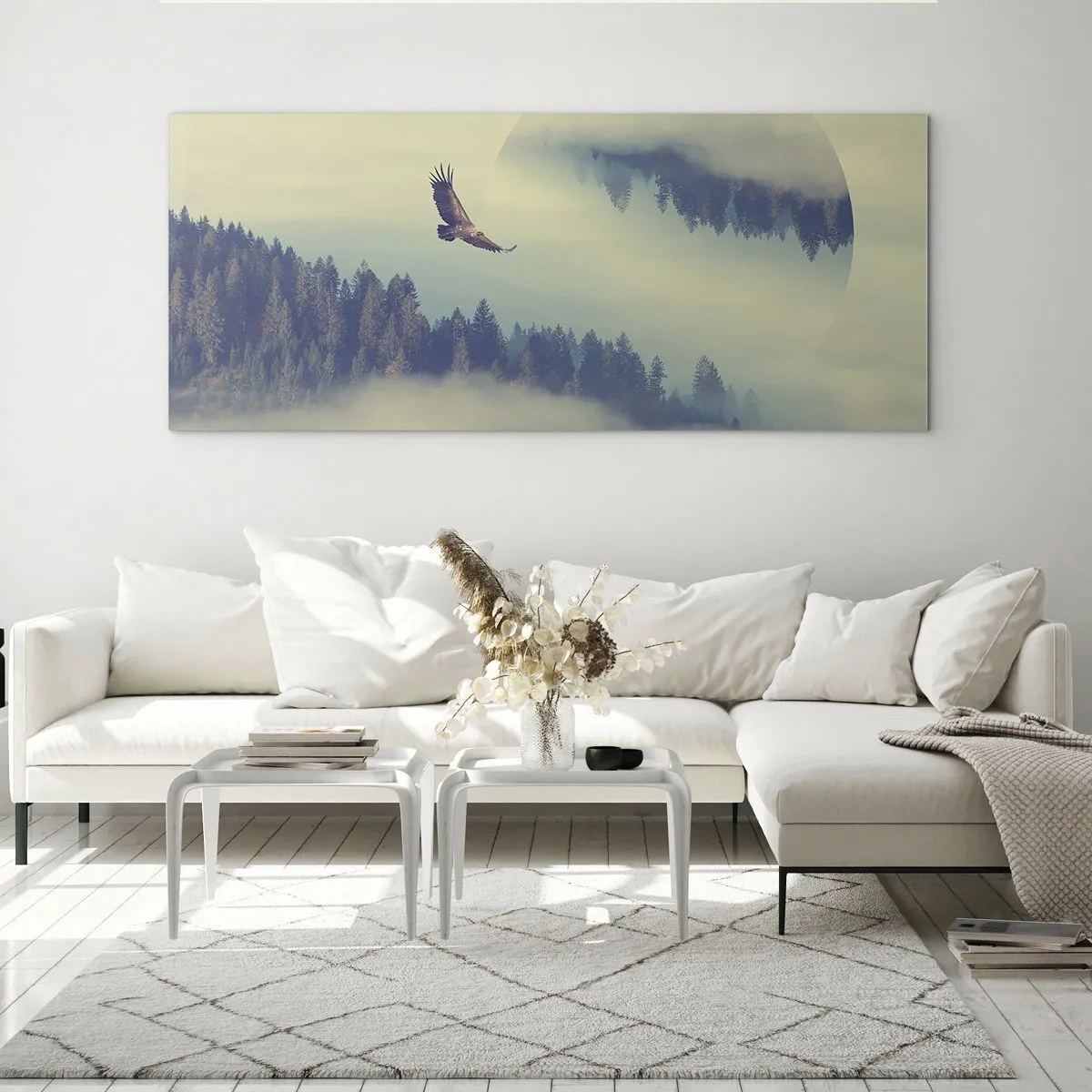 Obraz na skle - Viděla jsem stín orla - 140x50 cm