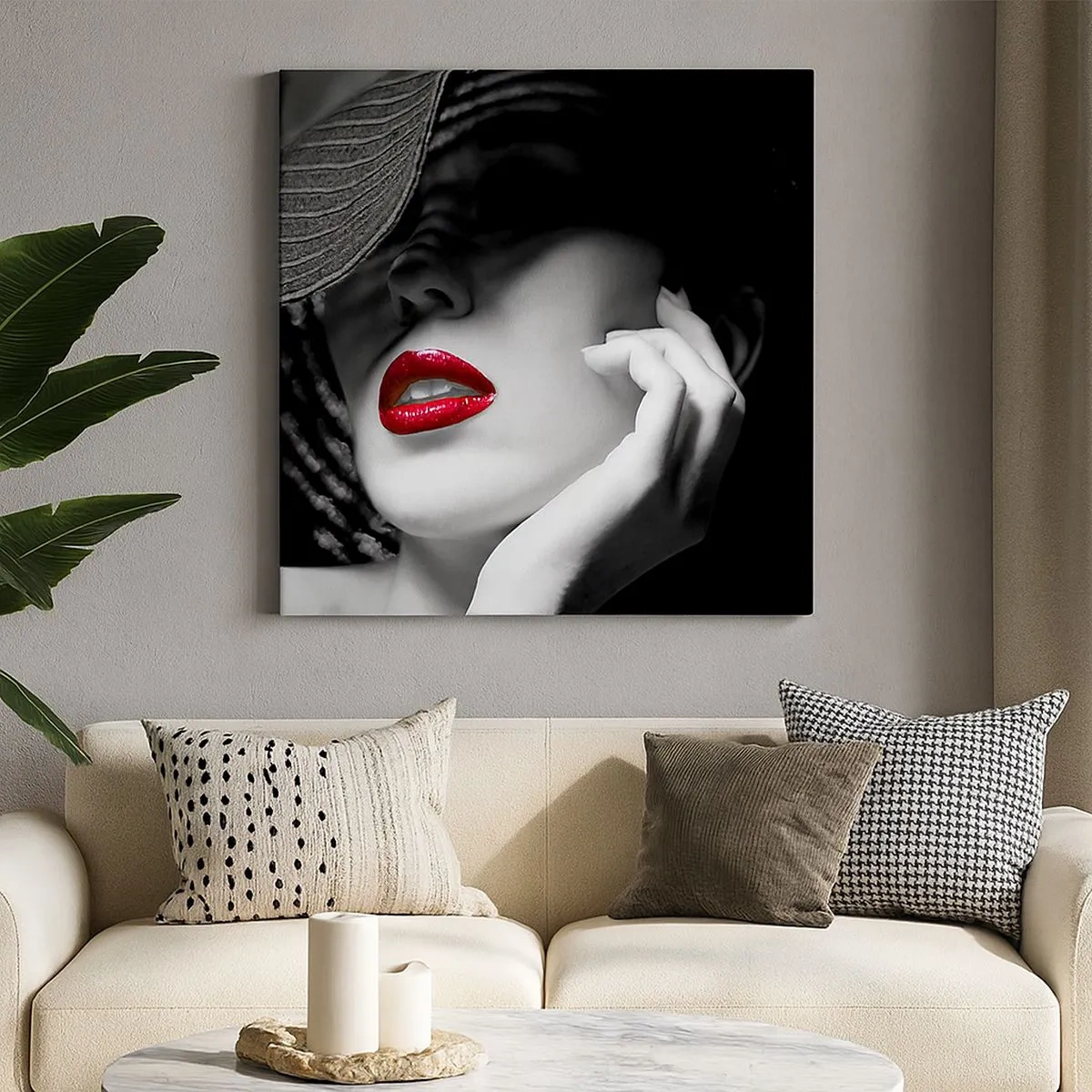 Obraz na plátně - Studie v šarlatové - 30x30 cm