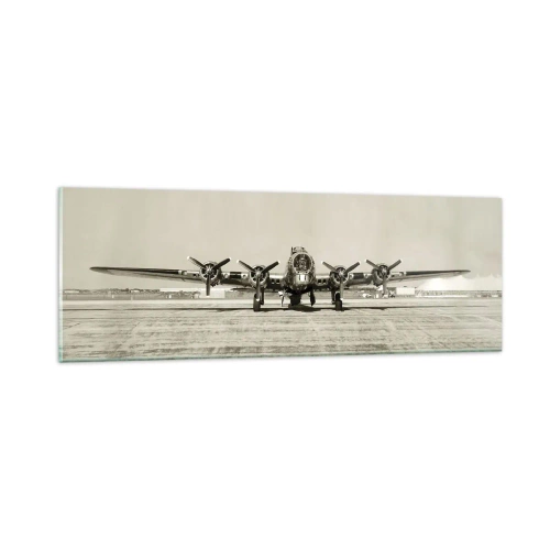 Obraz na skle - Jako vždy připraven - 90x30 cm