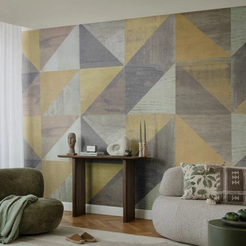 Fototapeta Premium Canvas - V úhlu trojúhelníku - Abstrakce, Kus, Trojúhelníky - 150x105 cm