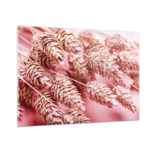 Obraz na skle - Květinová kaskáda v růžové - 100x70 cm