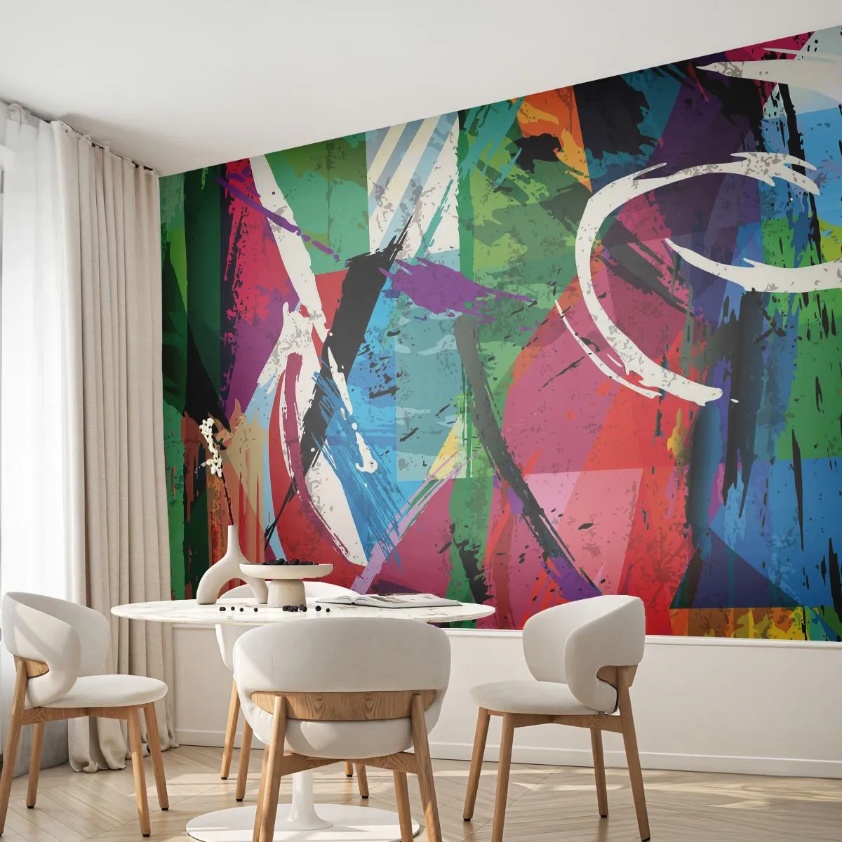Fototapeta Samolepicí Deluxe Sticker - Rychle, živě a čile - Abstrakce, Kus, Moderní umění - 250x175 cm