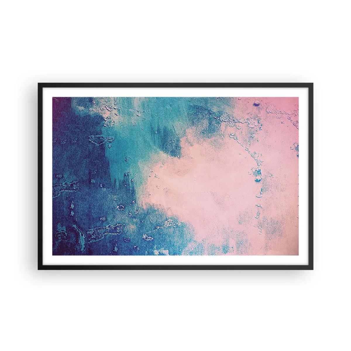 Plakát v černém rámu - Modrá objetí - 91x61 cm