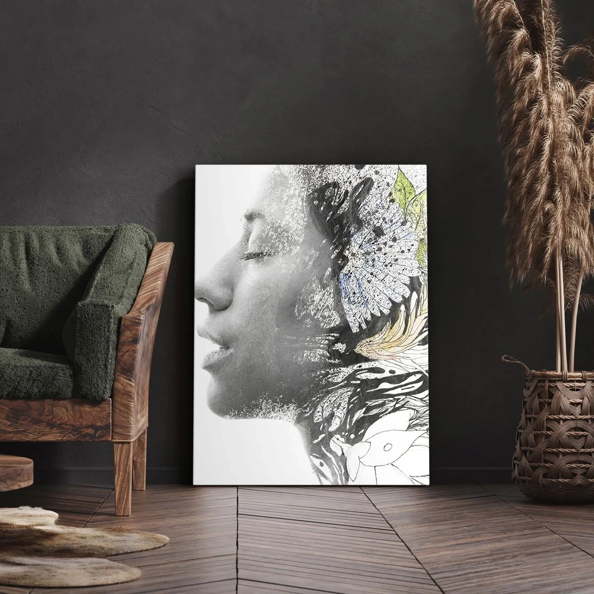 Obraz na plátně - Ponořená do přírody - 65x120 cm