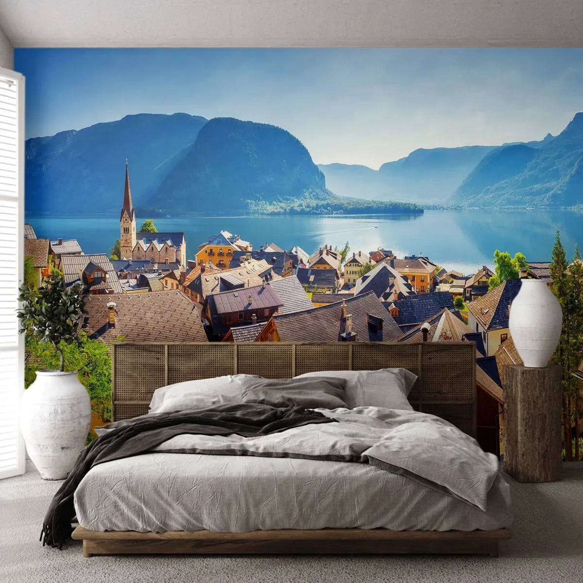 Fototapeta Premium Sand - Víc malebně to nejde - Krajina, Město, Rakousko - 100x70 cm