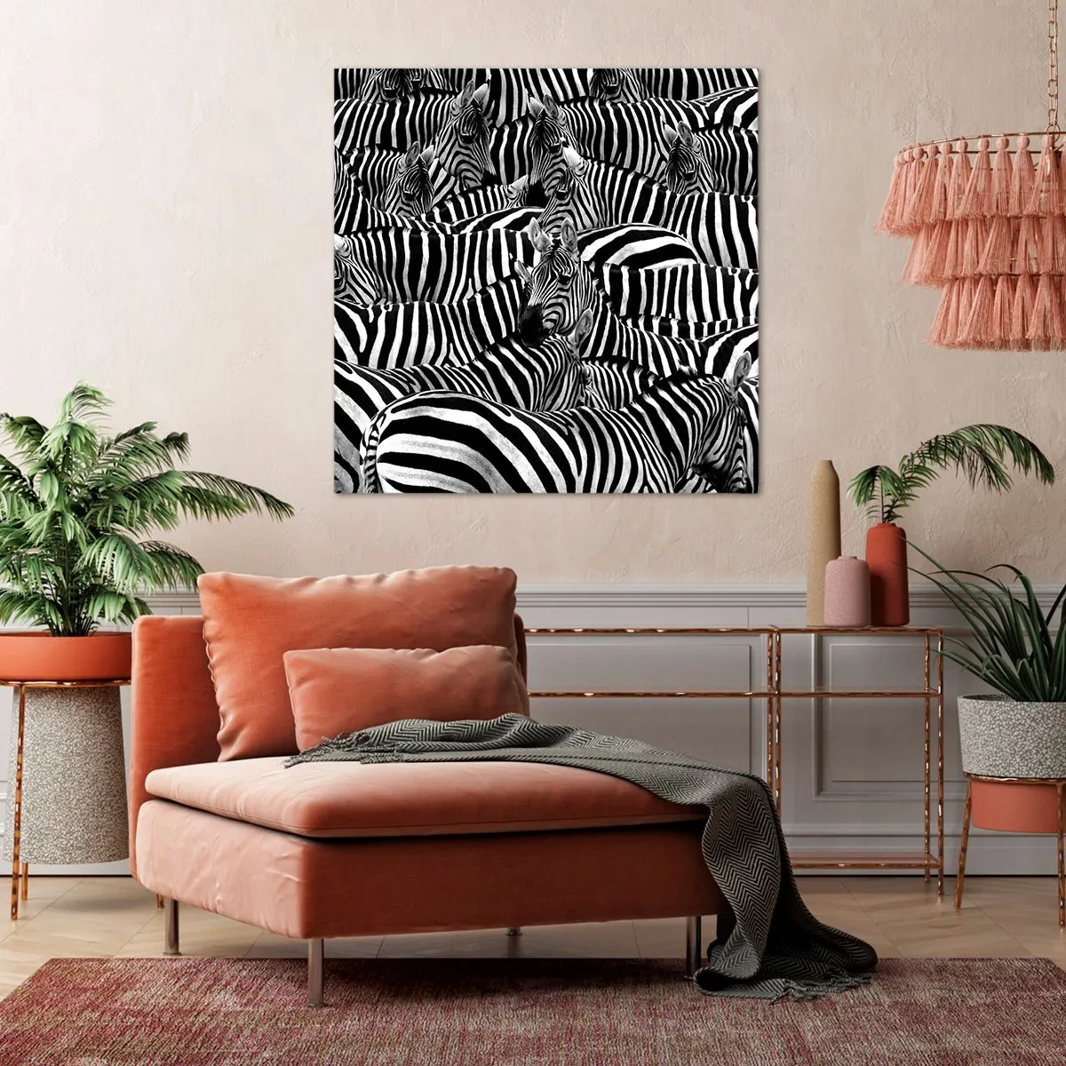 Obraz na plátně - Skupinový portrét s pruhy - 60x60 cm