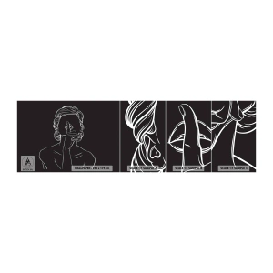 Vzor Fototapety Samolepicí Deluxe Sticker - Krása rozkvétá v tichu - Žena, Výkres, Čára - 100x30 cm