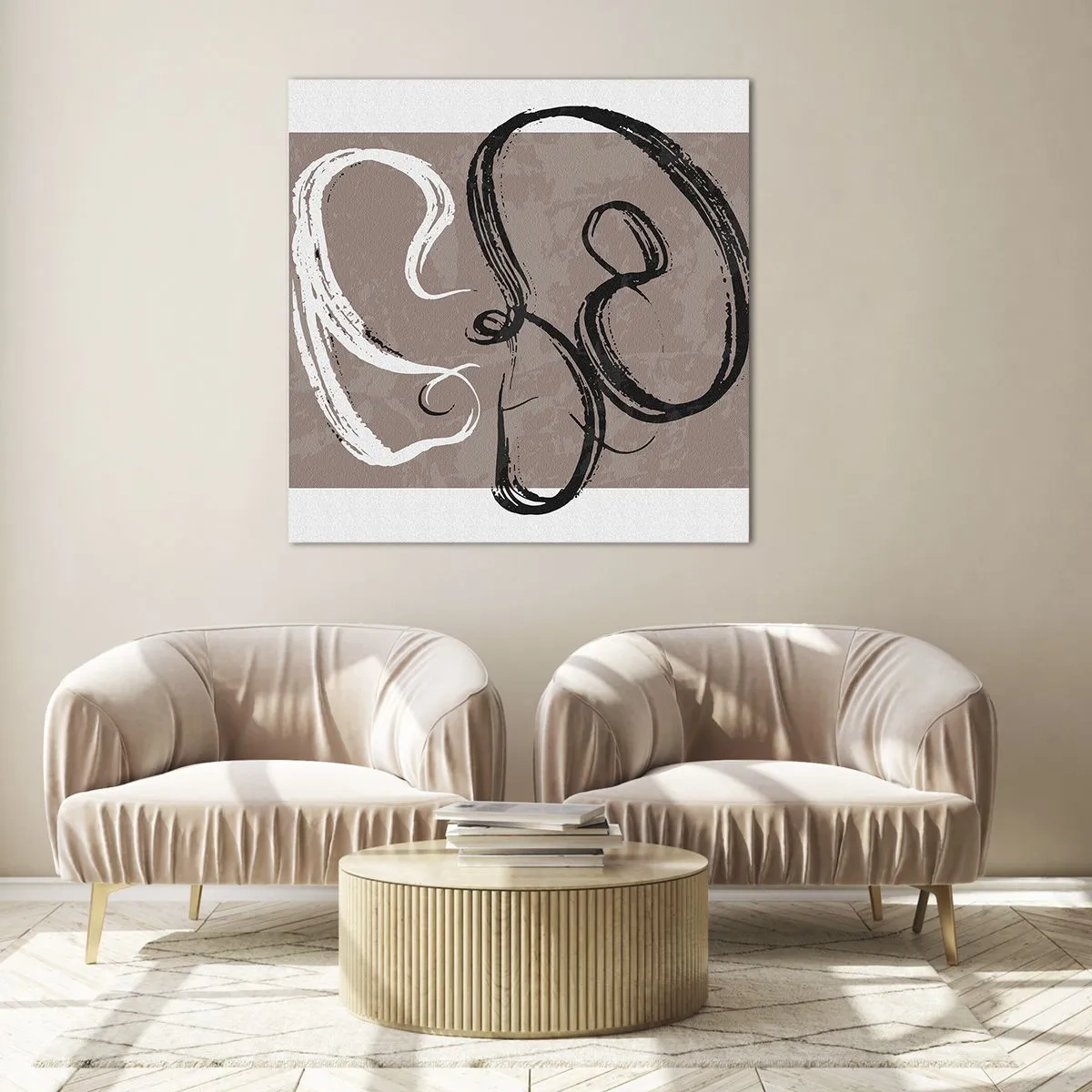 Obraz na skle - Kompozice – hledání úplnosti - 50x50 cm