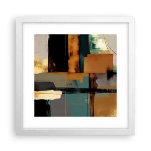 Plakát v bílém rámu - Abstrakce – světlo a stín - 30x30 cm