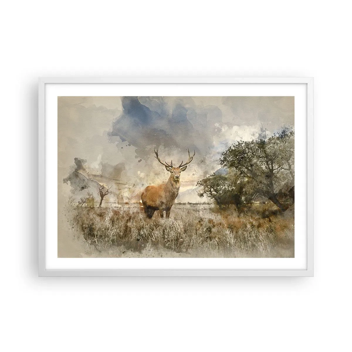 Plakát v bílém rámu - Důstojnost - síla - majestátnost - 70x50 cm