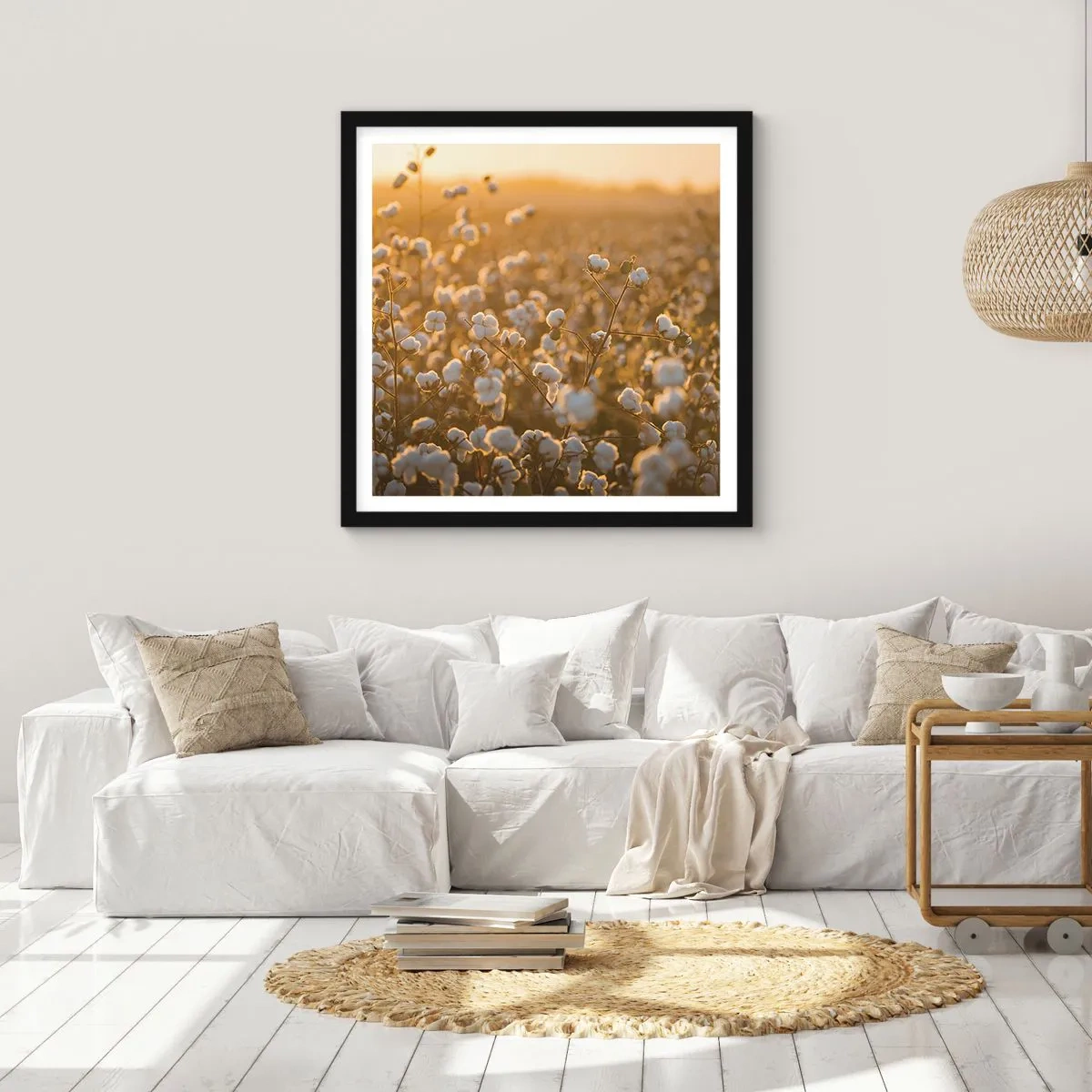Plakát v černém rámu - Chlupaté pole - 40x40 cm