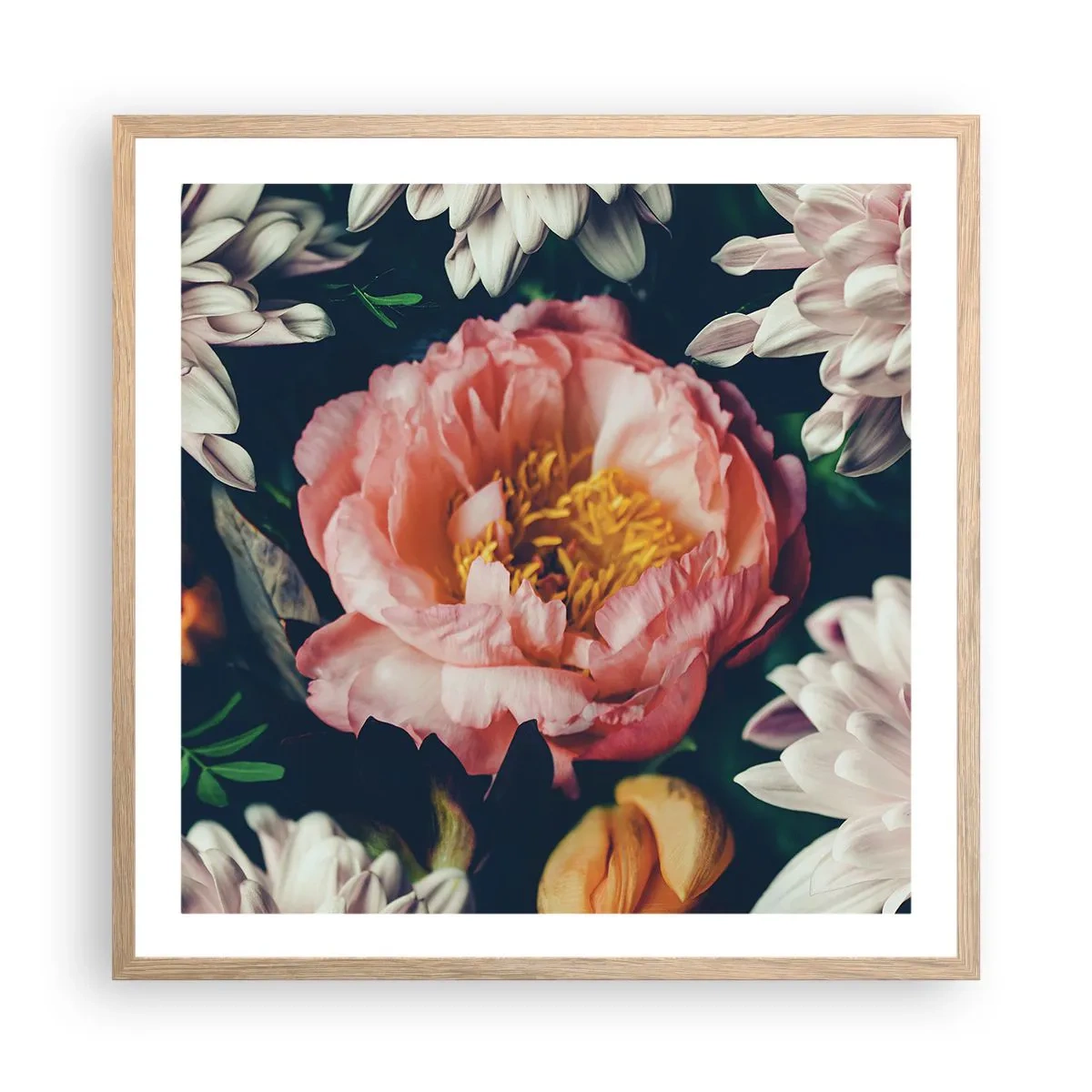 Plakát v rámu světlý dub - S barokním přepychem - 60x60 cm