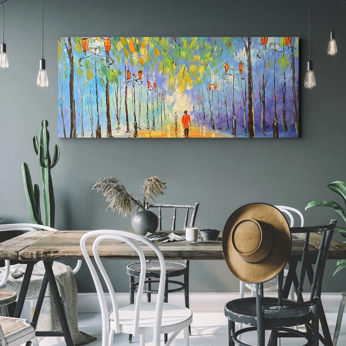 Obraz na plátně - Noční píseň deště - 120x50 cm