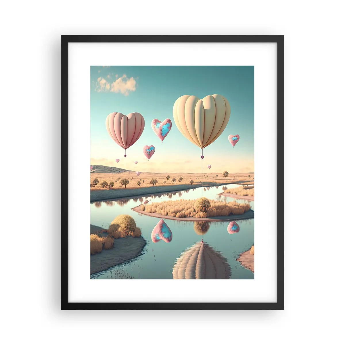 Plakát v černém rámu - Láska tě nechá vzlétnout - 40x50 cm