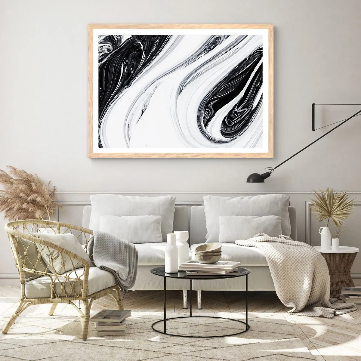 Plakát v rámu světlý dub - Spojení protikladů - 100x70 cm