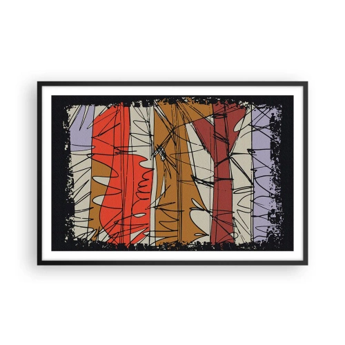 Plakát v černém rámu - Spontánní kompozice - 91x61 cm