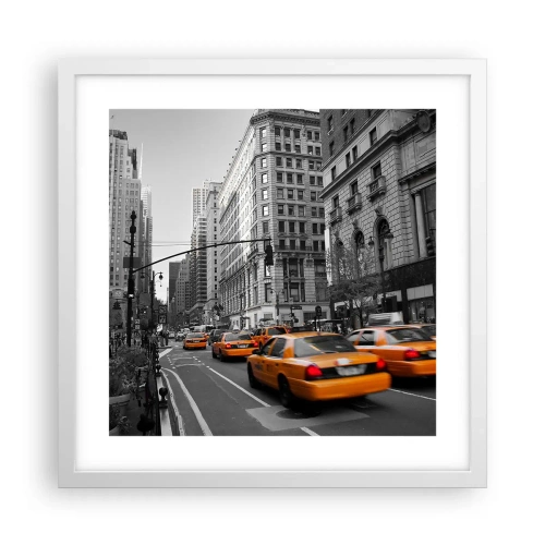 Plakát v bílém rámu - Slunce velkoměsta - 40x40 cm