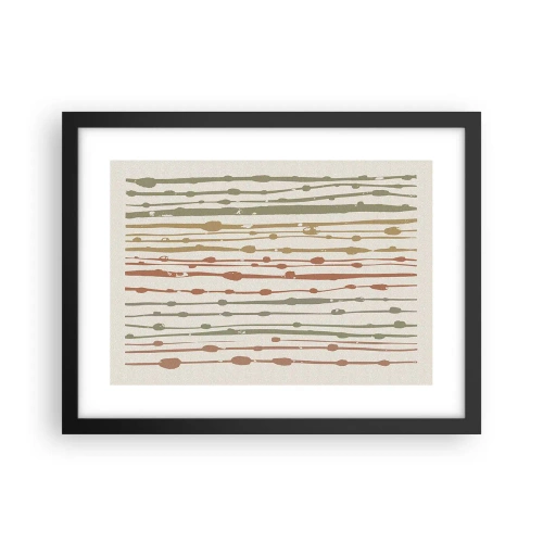 Plakát v černém rámu - Hudební záznam barev - 40x30 cm