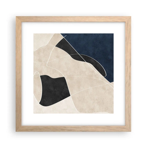 Plakát v rámu světlý dub - Abstraktní kompozice – kontrast barev - 30x30 cm