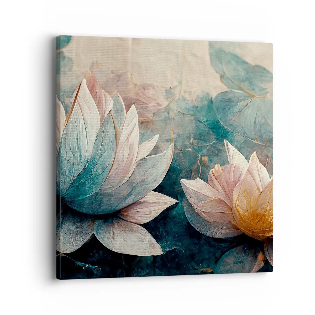 Obraz na plátně - Hvězdy a jezero - 40x40 cm