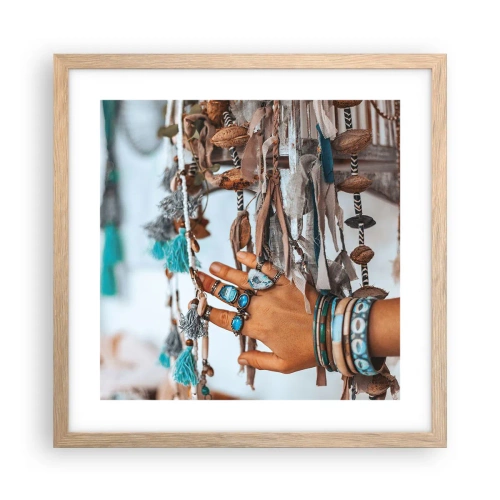 Plakát v rámu světlý dub - Místní poklady - 40x40 cm