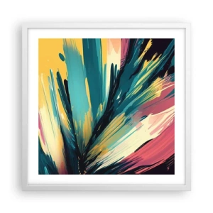 Plakát v bílém rámu - Kompozice – exploze radosti - 50x50 cm