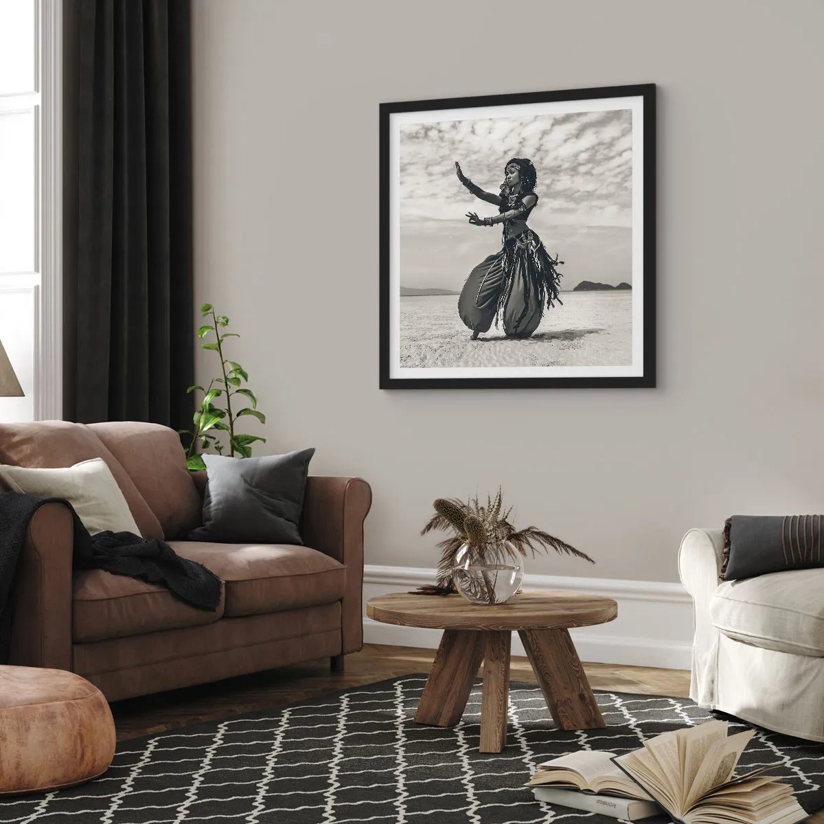 Plakát v černém rámu - Tanec jižních ostrovů - 60x60 cm