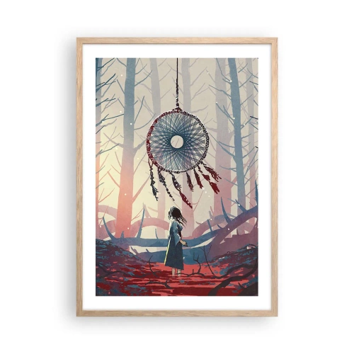 Plakát v rámu světlý dub - Tajný rituál štěstí - 50x70 cm