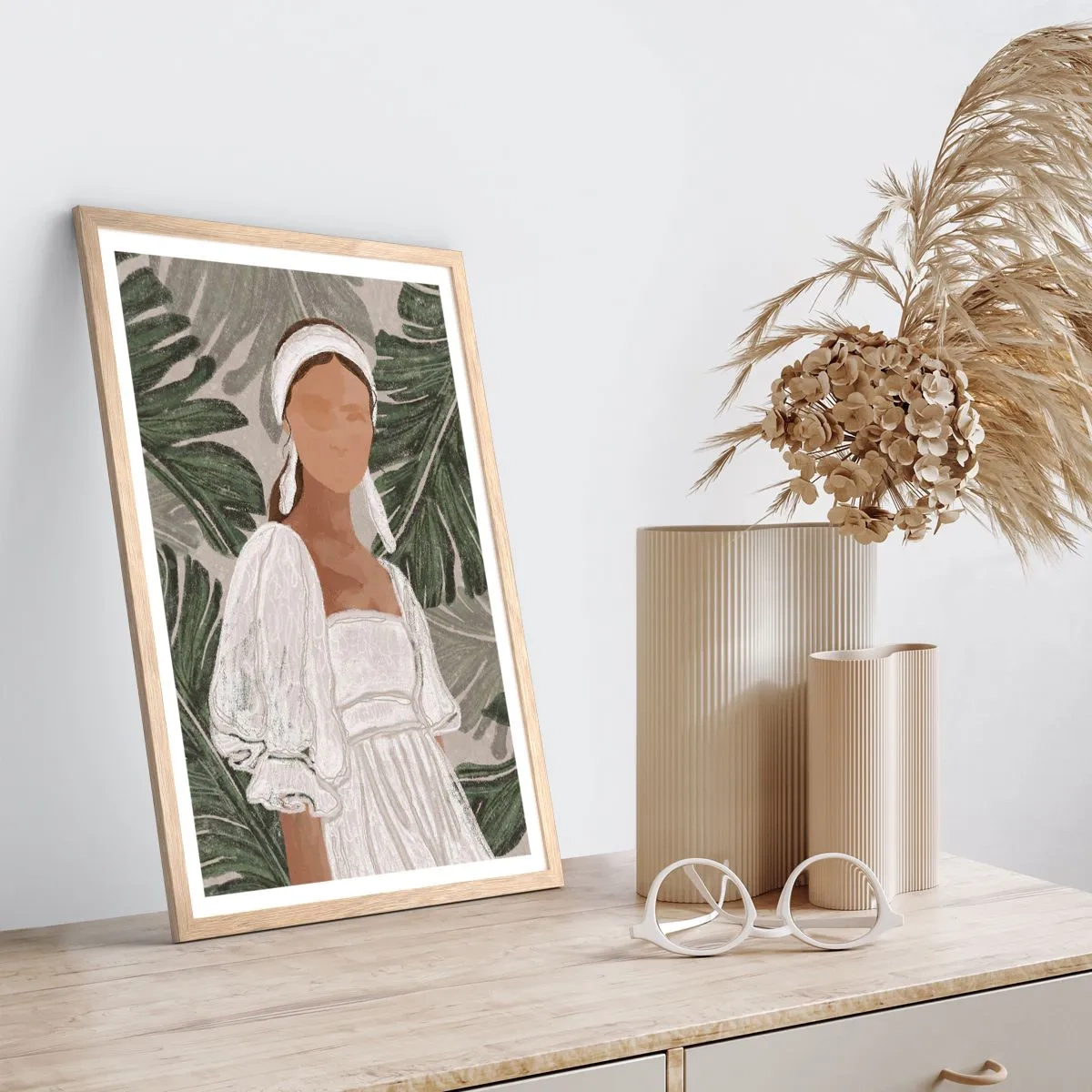 Plakát v rámu světlý dub - Exotický portrét - 61x91 cm