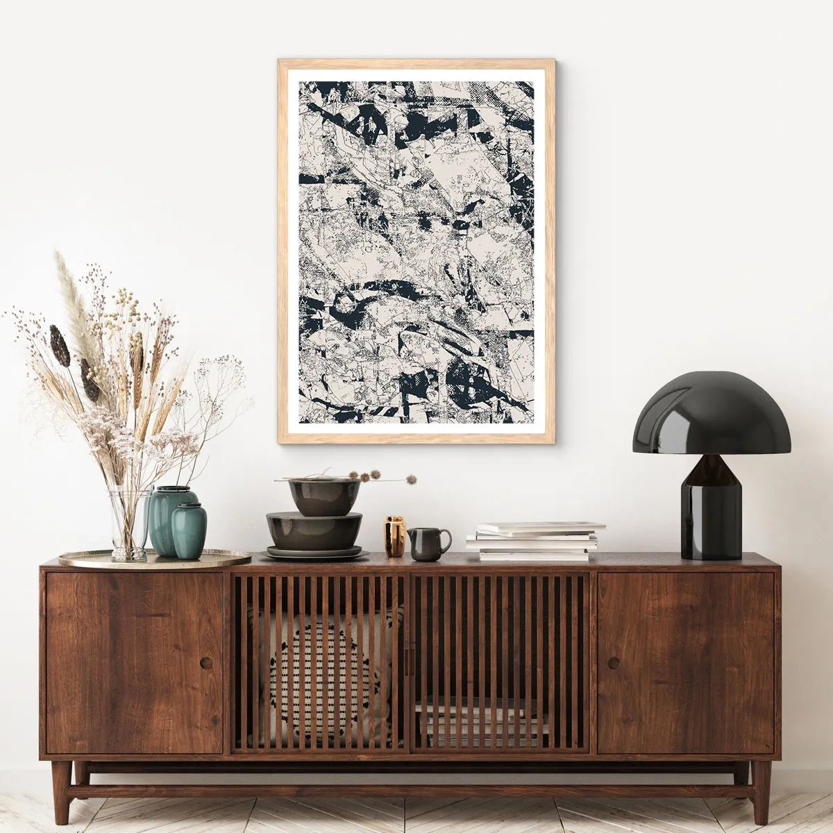 Plakát v rámu světlý dub - Prolínání protikladů - 50x70 cm