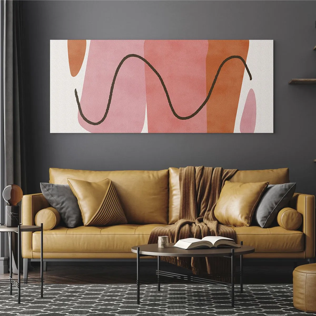 Obraz na skle - Jemný pohyb forem - 100x40 cm