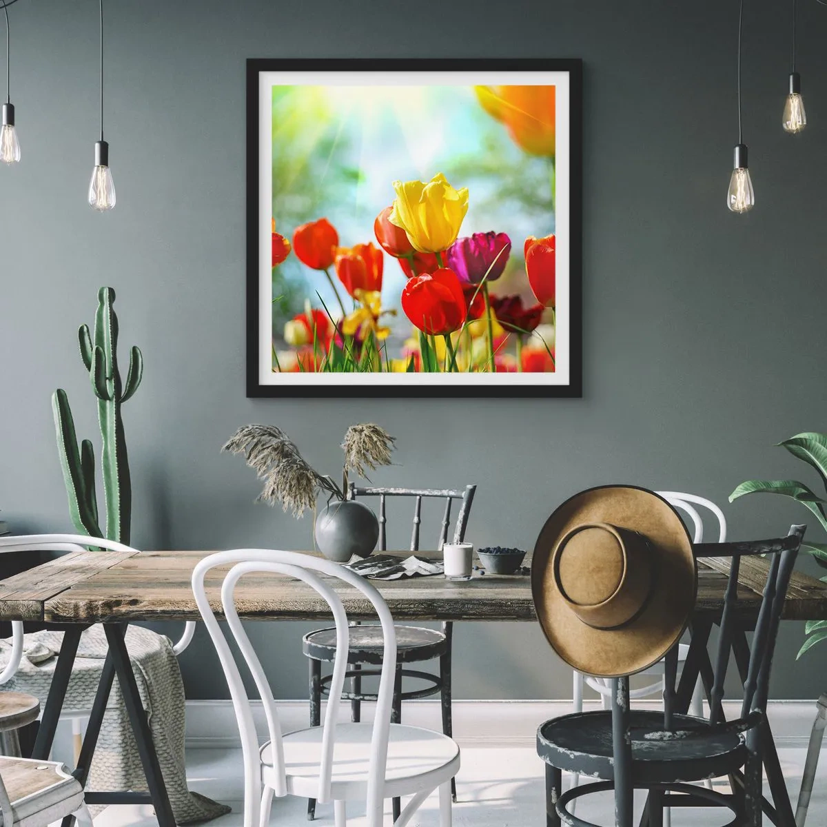 Plakát v černém rámu - Všechny barvy slunce - 60x60 cm