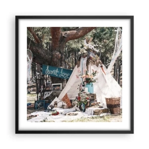 Plakát v černém rámu - Make love… - 50x50 cm