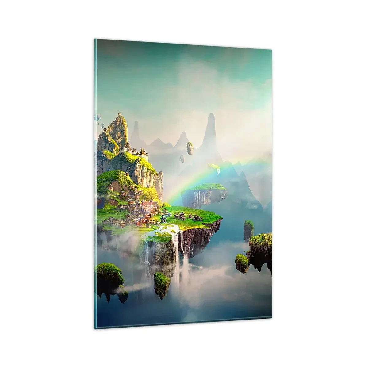 Obraz na skle - Uprostřed nebe - šťastné ostrovy - 80x120 cm