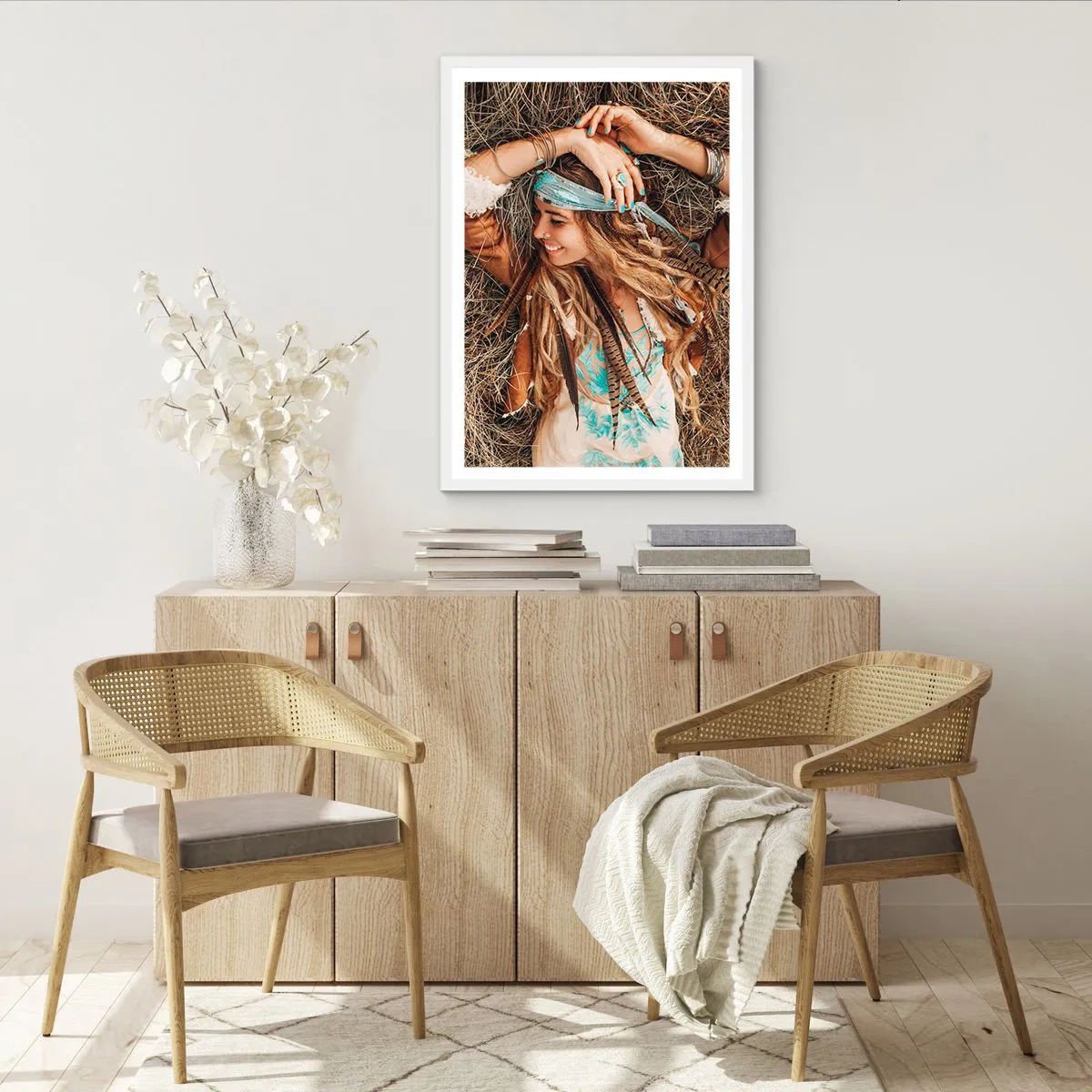 Plakát v bílém rámu - Na cestě do léta lásky - 30x40 cm