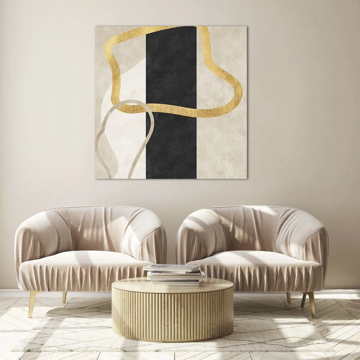 Obraz na skle - Tvary ve smyčce - 60x60 cm