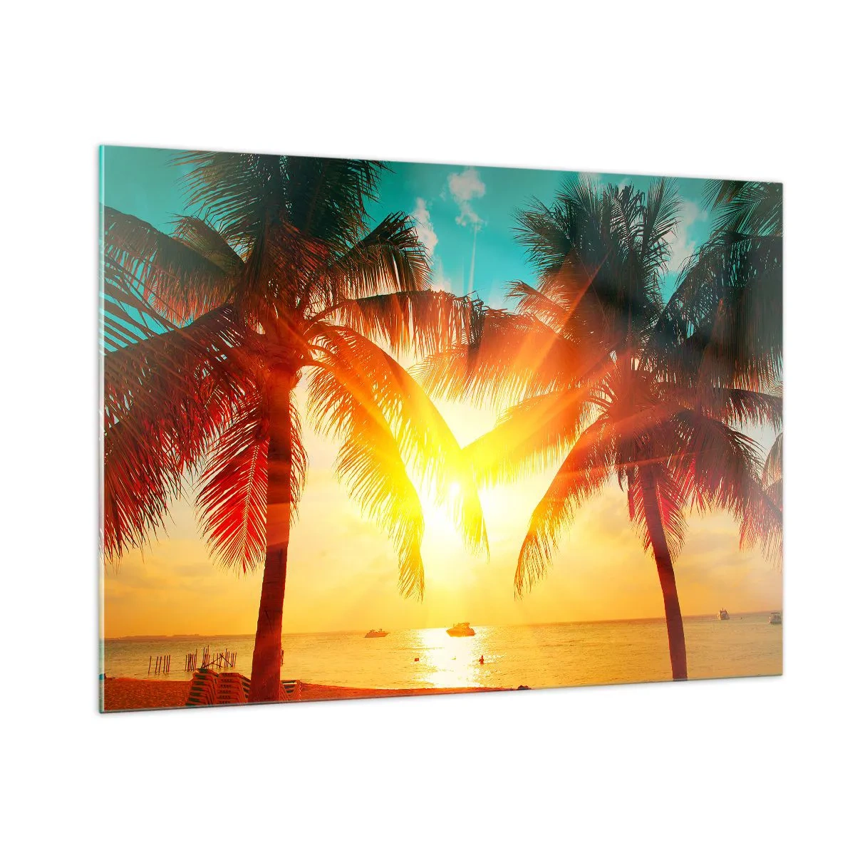 Obraz na skle - Exotický pár - 100x70 cm