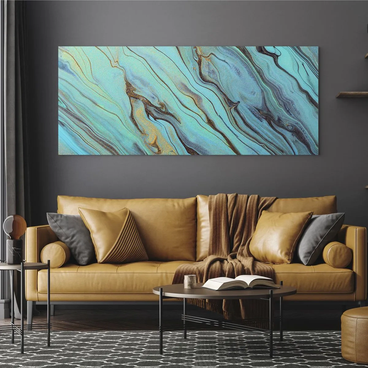 Obraz na skle - Tyrkysový příliv - 90x30 cm