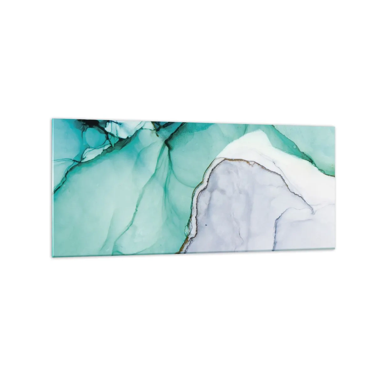 Obraz na skle - Studie v tyrkysové - 120x50 cm